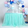 Jupe de Table en Tulle 2.7M, décoration de mariage, réception-cadeau pour bébé, Textile de maison, fournitures Tutu pour fête d'anniversaire