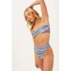 2024 Nieuwe strapless bh bikini hoge taille dames split badmode bedrukte streep badmode