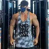 Muscle Guys Summer Camoue Mesh Quick Dry Musculação Stringer Tank Top Mens Fitn Sleevel Camisas Y Back Gym Roupas E7H3 #