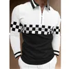 Ny trendande män LG Sleeve Zipper Polo Shirt, Men Sport Casual Busin Polo Shirt. C0ir#