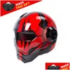 Motorcycle Helmets Herobiker Motocross Helmet Moto Biker Casque Riding Cruiser Vintage Retro Es Motorbike Fl Face Helmet1152026 Drop D Ottjl