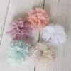 Flores decorativas 10 Pçs/lote 6.5 CM Artesanal 3D Organza Chiffon Tecido Artificial Falso Rosa Flor Vestido de Noiva Chapéus Broche de Cabeça DIY