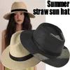 Breda randen hattar hink hattar sommarstrandsemester Panama Jazz Hat Solskyddsmedel Handover Straw Hat Sun Hat Mens Hawaiian Leisure Sunset Gangster Cap Bucket Hat J240325