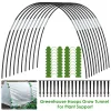 Supports Greenhouse Hoops Grow Tunnel Garden Hoops Kit W/ Spikes Clips Detachable Fiberglass Grow Tunnel Frame Reusable Greenhouse Tunnel