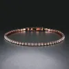 Bracelets de tennis Chaîne pour femmes mode Bracelet diamant cubique femme cristal rose or couleur de mariage ami cadeau bijoux 227