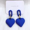 Dangle Earrings Colorful Heart For Women Retro Autumn And Winter Simple Sweet Buckle Design Acrylic Party Wedding Jewelry