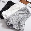 Gagaok Fashion Flashy Shiny Spicy Girls Short Summer Korean Westernized Versatile Wide Leg Shorts Casual Pants Women 240311