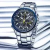 Luxury Wateproof Quartz Watches Business Casual Steel Band Watch Men's Blue Angels World Chronograph WristWatch 220113283O