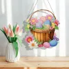 Stitch Diamond Painting Easter Flower Basket Konijn Krans Window Decoratie Garland Borduurpakket Gepersonaliseerd paascadeau