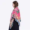 Sarongs POBING 100% sarja lenço quadrado de seda animal impresso lenço feminino e decote girafa embrulhado fonte espanhola cacocol grande bandagem 24325