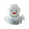 Dog Apparel Dogs Yarn Dress With Snowman Pattern Christmas Skirt Autumn Wedding Dresses 6XDE