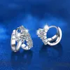 100% réel 925 boucles d'oreilles Moissanite en argent sterling pour les femmes engagement de mariage 0.3ct Moisanite Diamond Hoop Bringle