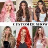 HD Body Wave Highlight Lace Front Human Hair Wigs For Women Lace Frontal Wig Pre Plucked Honey Blonde Colored Synthetic Wigs Hair fast shipping