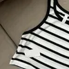 Tanks Femmes 2024 Femmes Sexy Débardeurs Fil Solide Casual Summer Mode Crop Y2K Stripe Sans Manches Camisole De Base O-Cou Gilet D'exercice