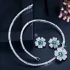 Серьги Ожерелье Трехслойные высококачественные свадебные украшения для невесты белый ярко-розовый цвет циркония ожерелье комплект серег TZ531 L240323