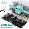 Eyelashes 1000 Fans Mega Loose Fans Pointy Base Premade Thin Volume Lash Medium Stem Sharp Narrow Cluster Loose Fans Eyelash Extension