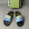 2024 Designer Sandals Slippers Web Slide Sandal Black White Rubber Bloom Floral Flats Gear Sole Mens Womens Luxury claquette Sliders Summer Shoes