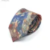 Neck Ties Neck Ties Newly designed soft mens printed pattern tie mens 7cm luxury necklace polyester Gravatas wedding tie for direct delivery to the workplace Y240325