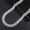 12.5mm 18-24inch Miami Cuban Link Chain 18k Real Gold Plated Iced Out Moissanite Necklace 925 Sterling Silver Hip Hop Mossanite Jewelry for Men