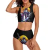 Kvinnors badkläder Sexig genshin Impact Bikini Set Female Anime Print Kawaii Swimsuit High midje Sport Plus Size Beachwear