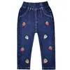 26Years Spring Autumn Children Jeans Girl Embroidered Denim for Kids Cowboy Pants Trousers 240318
