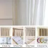 Curtains Solid Colors Elegant Modern Solid Faux Linen tulle curtains for the Bedroom Curtains for Living Room Sheer Voile Blinds Drapes