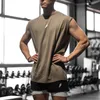 Mens Tank Top Gym Fitn Bodybuilding Workout Sleevel Camisa Crossfit Roupas Masculino Casual Stringer Singlet Colete Undershirt X0Gh #