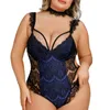 Vêtements de nuit pour femmes, body, chemises de nuit sexy, col en V, garniture en dentelle, bretelles, combinaisons, grande taille, pur désir, pyjama pour dames