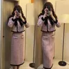 Two Piece Dress UNXX Elegant Lady Suit Set For Women Autumn Spring French Style Skirt Two-Piece Date Outfit Female 2