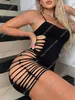 Seksowna zestaw seksowna, mocna sukienka z zawieszeniem przezroczystą, wycięte plecy Babydoll Womens Sexy bielizna C24325