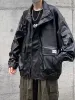 gmiixder Motorrad PU Lederjacke Herren Übergröße Casual American Retro Mantel Unisex Punk Streetwear Coole Bomberjacke 72C7#