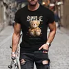 Rolig babybjörntryck t-shirt för män fi hip hop hajuku kort ärm toppar avslappnad o-hals överdimensionerad t-shirt streetwear 58nk#