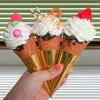 Decorative Flowers Artificial Ice Cream Ball Fake Sweet Cone Decoration Pography Prop Food Simulation Cake Model Tea Table