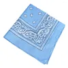 Bandanas متعددة الأغراض Bandana طباعة القطن مناديل العرق امتصاص العرق (Sky-Blue)