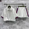 Tweedelige jurk Designer Brand 24 dames T-shirt met korte hals en capuchon gecombineerd met minirok set retro patchwork 07P3
