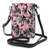 Sacs à bandoulière de créateurs de motifs de plantes tropicales pour femmes, sacoche pour téléphone, sac à main en cuir