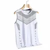 short Sleeve Vest Men's For 2024 Summer Patchwork Black Blue Tshirt GYM Tank Top Tees Fi Clothes OverSize 3XL O NECK G8xS#