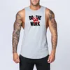 Träning Gym Mens Tank Top Vest Muscle Sleevel Sportswear Shirt Stringer FI Kläder Bodybuilding Cott Fitn Singlets G3MT#