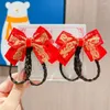Saç aksesuarları sevimli peruk barrettes klip tatlı Çin tarzı peluş kırmızı parti