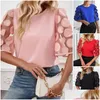 Blouses Femmes Chemises Femmes Chemise Élégante Imprimé Floral Tee Casual Coupe Ample O-cou Top Tendance Streetwear Demi Manches T-Shirt Pour Summe Ot1Mx