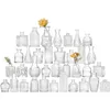花瓶36ガラスのつぼみの花瓶は花のために小さいセットクリアセンターピースミニフラワーを大量に