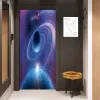 Naklejki gwiaździste niebo naklejka do pokoju dla dzieci Pvc 3D drzwi wizualne naklejka na ścianę wszechświat