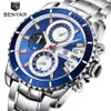 Benyar Fashion Business Dress Mens Watches Top Brand Luxury Chronograph Full Steel Waterproof Quartz Clock Support Drop307J