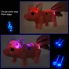 Corde de traction électrique, piles de cochon alimentées par musique lumineuse, jouet de marche pour animaux de compagnie, jouets interactifs avec lumière pour enfants, cadeaux 240319