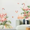 Stickers Wall Sticker Flamingo Stickers Child Wallpaper for Living Room Wall Decor for Girl Bedroom Room Decor Wall Paper Flower