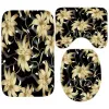 Rideaux 3D doré Floral baroque damassé rideau de douche ensemble avec crochets pour salle de bain toilettes tapis de bain de luxe tapis tapis décor à la maison cadeaux