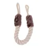 Arrêt de porte en coton avec nœud de corde pour vêtements de chien, facile à utiliser, suspendu à la poignée, butée de porte pour la maison