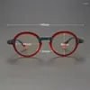 Montature da sole 2024 di marca per uomo giapponese fatto a mano tartaruga verde opaco acetato ovali montatura per occhiali miopia occhiali da vista