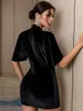 Party Dresses Seamyla Summer Black Velvet Bodycon Dress Elegant Sexig Short Batwing Sleeve Celebrity Evening Runway Cocktail Club