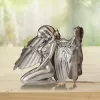 Sculptures 3D Angel Statue Art Angel Female Woman Wings Kneeling Cloak Hat Angel Art Statue Decor Indoor and Outdoor Creative Sculpture